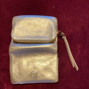 HOBO Metallic Gold Leather Wallet